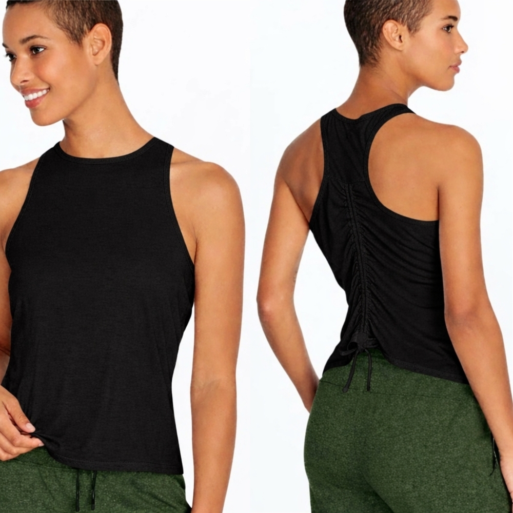 Calme by Johnny Was Ease Racerback tank top in Jet black size XS